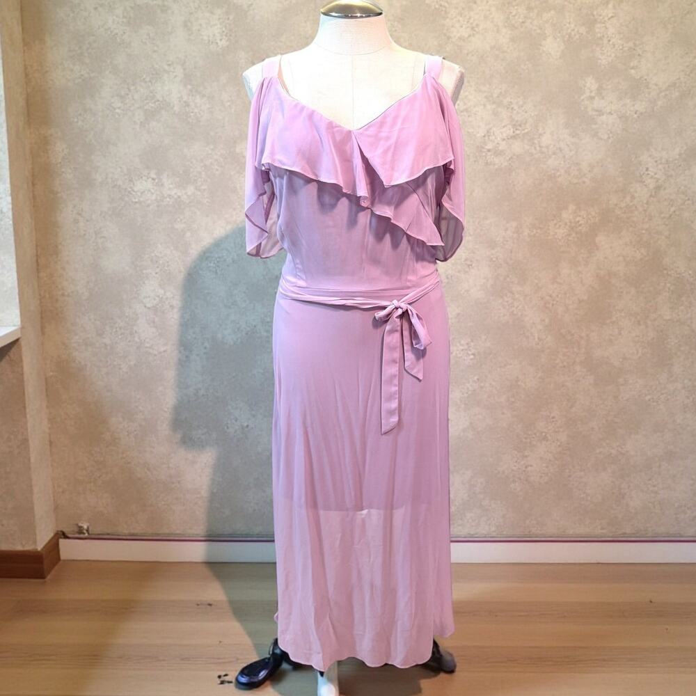 Juniors Plus 3X Disney Beauty and the Beast Purple Chiffon Maxi Cocktail Dress